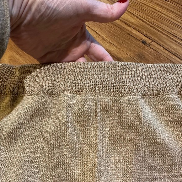 Vintage American Carole Little Deadstock NWT Women’s Tan Knit Maxi Skirt - Picture 4 of 6